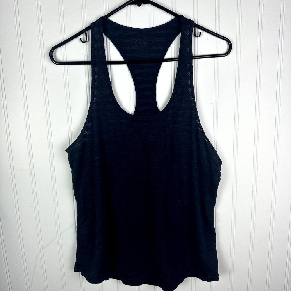 Zyia Active Navy  Athletic Workout Tank top Racerback Ventilated design Size lar